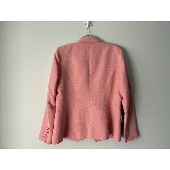 L'Agence Kenzie Double Breasted Blazer Jacket 12 Ribbed EUC Rose Pink - Picture 4 of 5